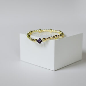 Navy Square Cross, Gold