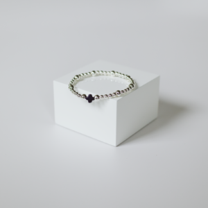Navy Square Cross, Silver