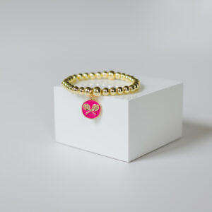 Pink Enamel Double Tennis Racquet