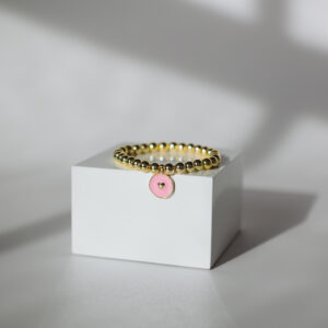 Pink Enamel Heart Disk