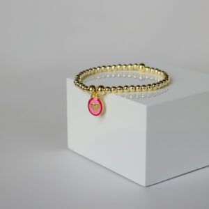 Pink/Red Oval Heart Charm