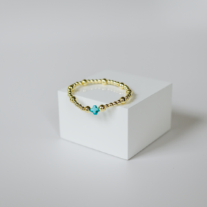 Turquoise Square Cross , Gold