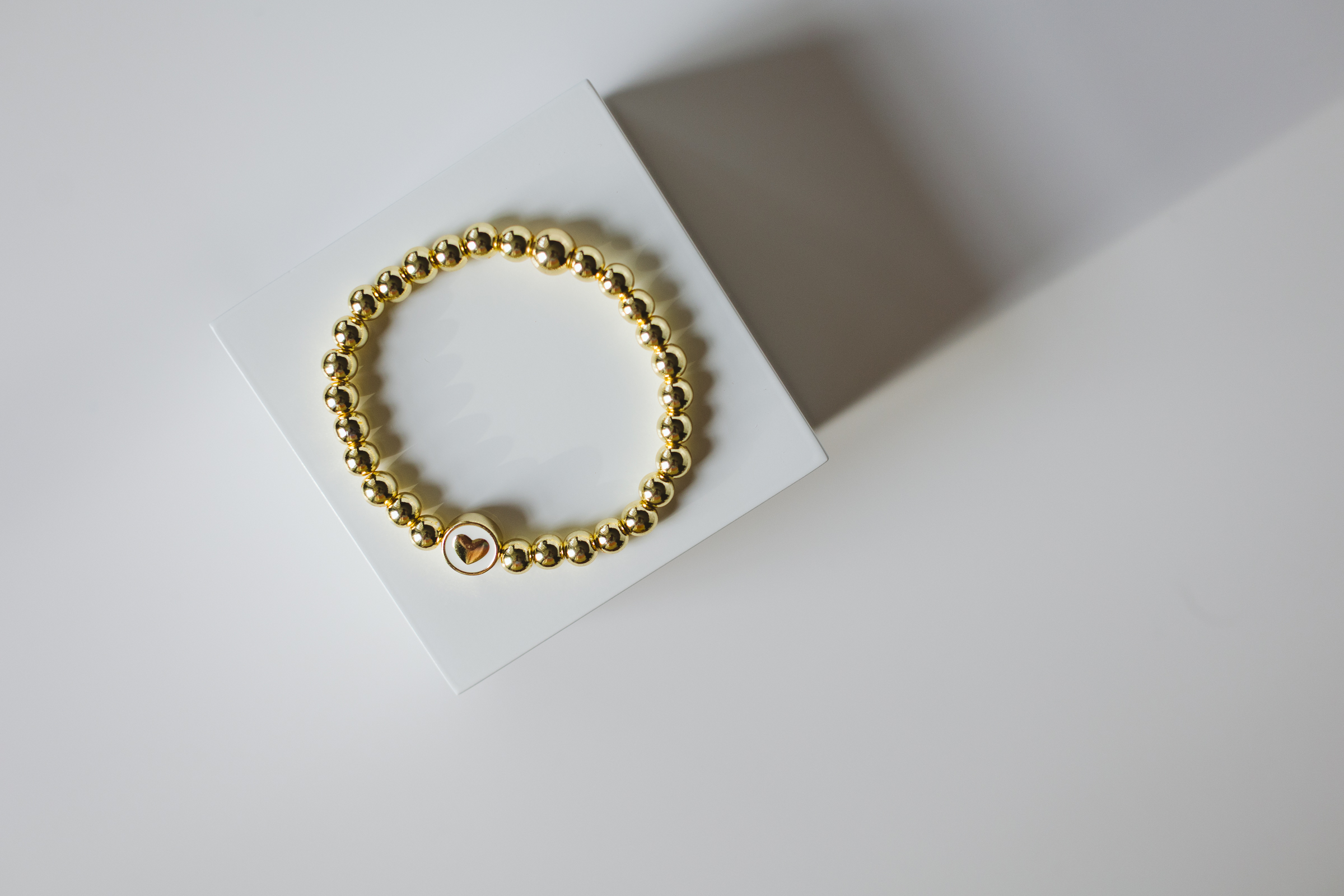 White Enamel Heart Circle